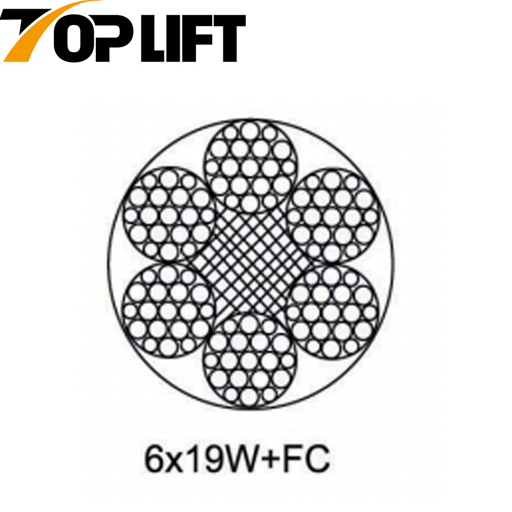 Cuerda de alambre de acero galvanizada/no galvanizada 6X19S+FC 6X19S+WSC 6X19W+FC 6X19W+IWRC