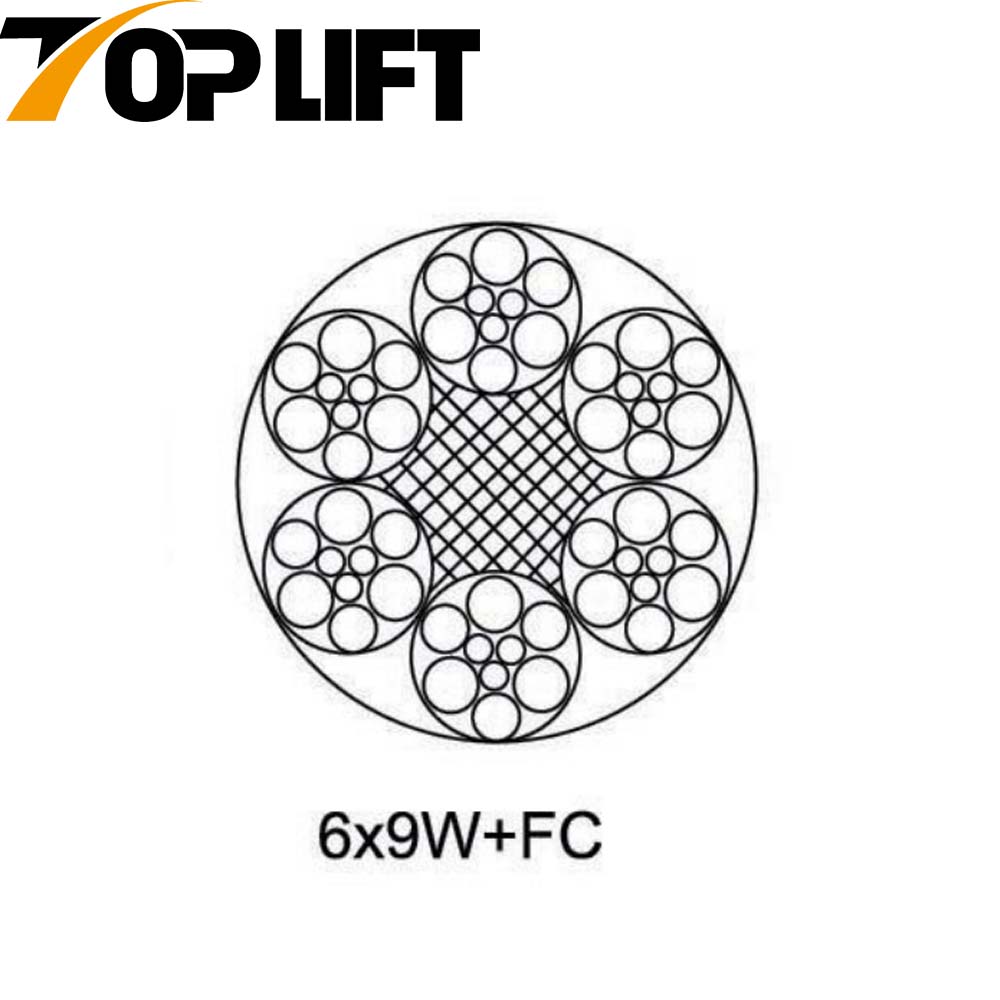 6X7+FC 6X7+IWS 6X9W+FC 6X9W+IWR Cable de acero galvanizado/no galvanizado